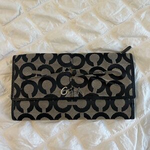 Coach Black and Gray Signature Clutch